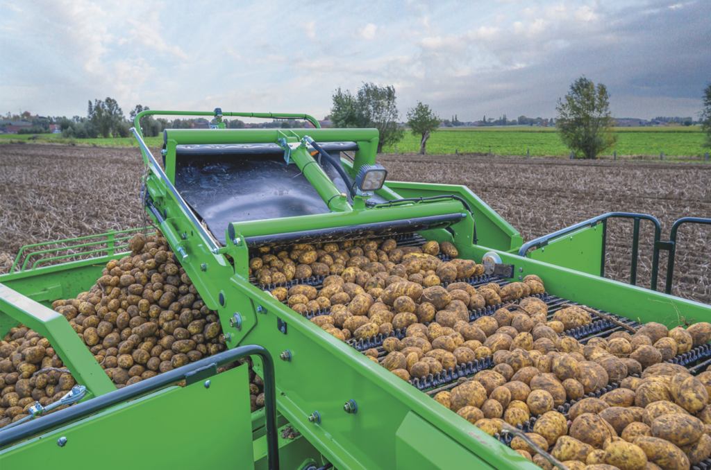 New two-row offset harvester with unique haulm roller