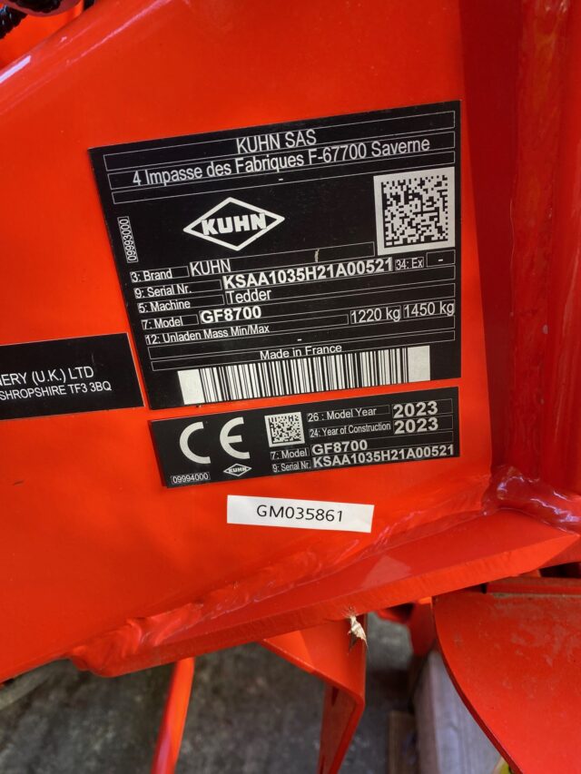 GM035861 NEW 2023 KUHN GF8700 TEDDER