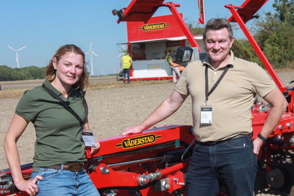 Vaderstad director of marketing, Maria Cornelius, with UK sales and marketing manager, Andy Gamble.