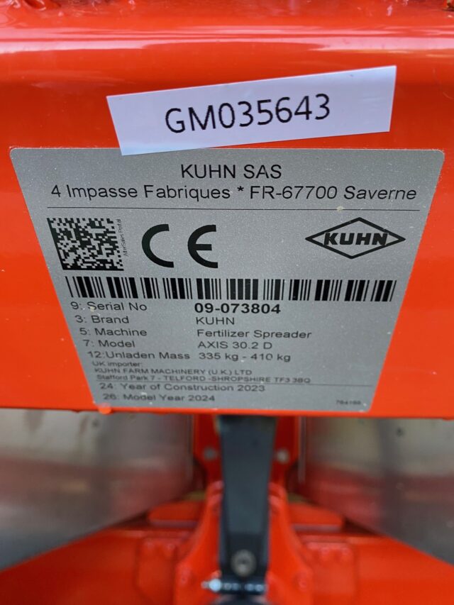 GM035643 NEW 2023 KUHN AXIS 30.2D BROADCASTER