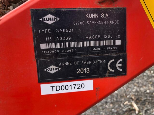 TD001720 2013 KUHN GA6501 RAKE