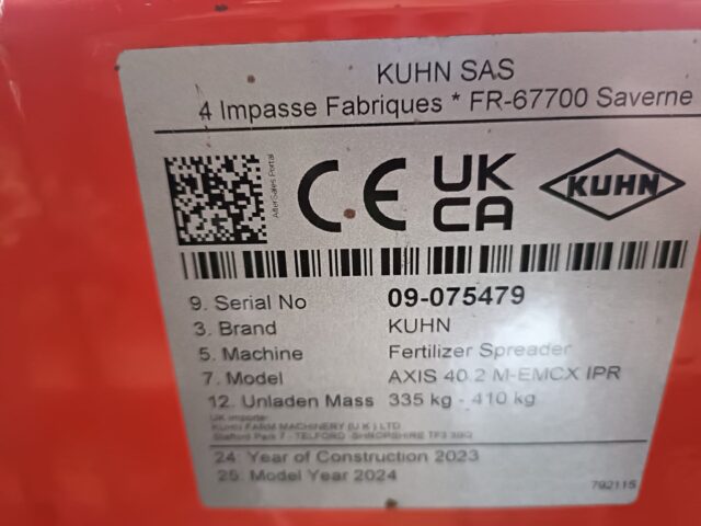 HM067839 NEW KUHN AXIS 40.2MEMC BROADCASTER