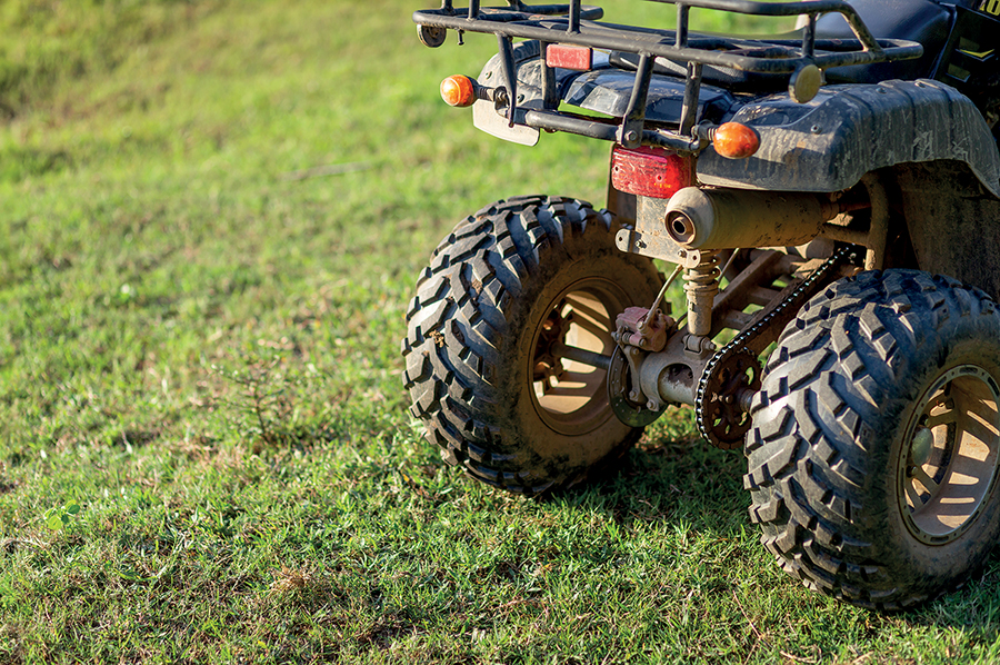 Close up of an ATV