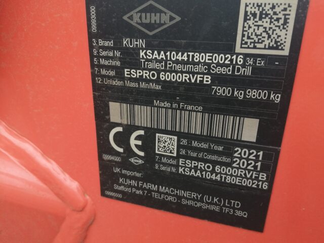 HM067966 DEMO KUHN ESPRO 6000R DRILL