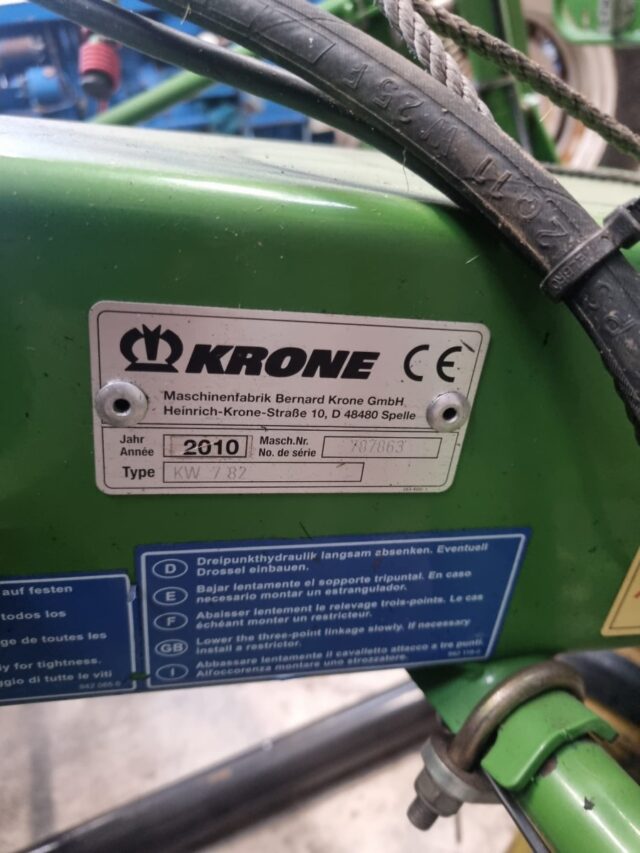 *Due in* Krone KW782 6 Rotor Tedder